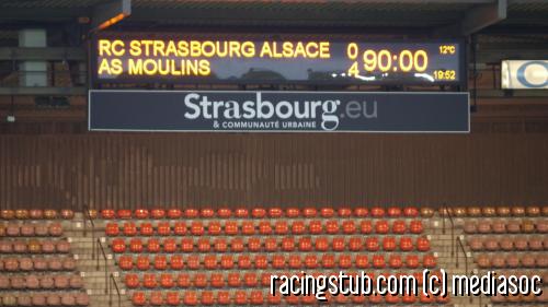 Tableau des scores Strasbourg - Moulins 0-4